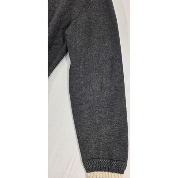 Vintage USA Rugby Sweater Varsity Letterman Pullover Elbow Patches Gray Men 2XL - Picture 4 of 12